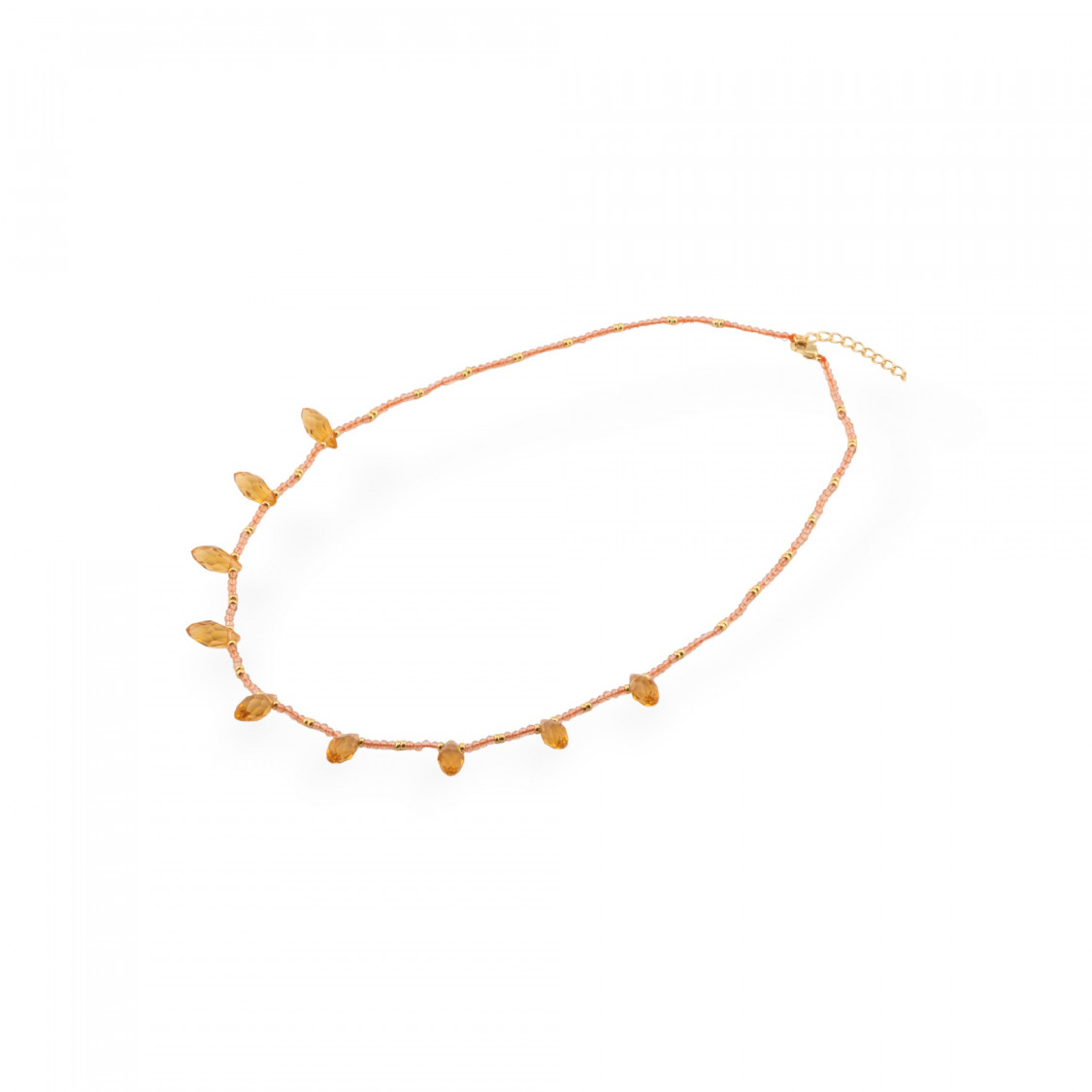 Collana Bijoux Di Cristalli CZ Con Elementi Di Bronzo 2pz Marrone-DESIGN ITALY | Worldofjewel.com
