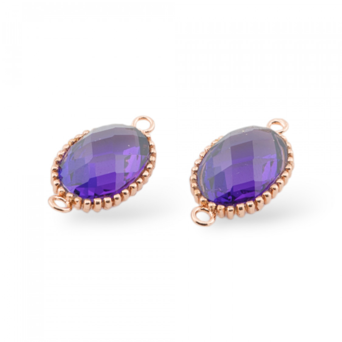 Componente Di Argento 925 Cabochon Idrotermale Ovale 12x22mm 4pz Oro Rosa Viola- CABOCHON DI PIETRE DURE | Worldofjewel.com