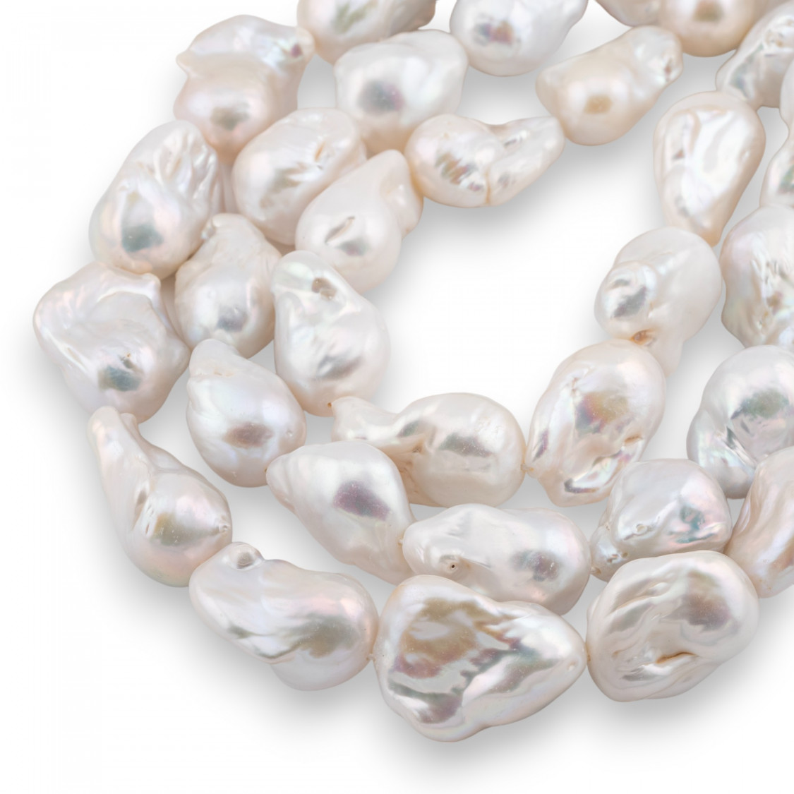 Perles de rivière baroques en forme de larme (YNT) 100-110gr Blanc-PERLES BAROQUES | Worldofjewel.com