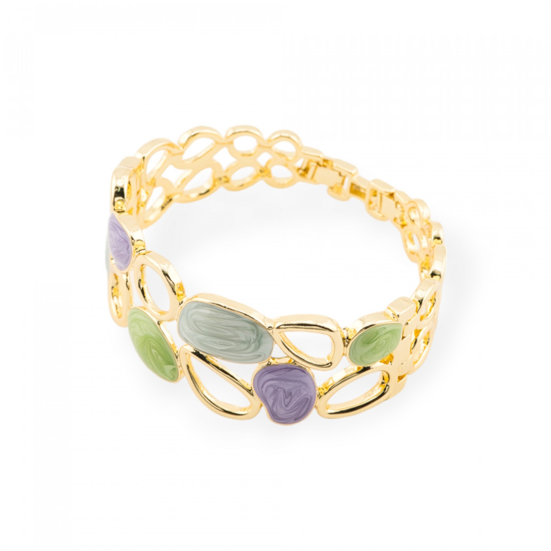 Bracciale Bijoux Smaltato Collezione Isabella 1pz-BRACCIALI BRONZO E OCCHIO DI GATTO | Worldofjewel.com