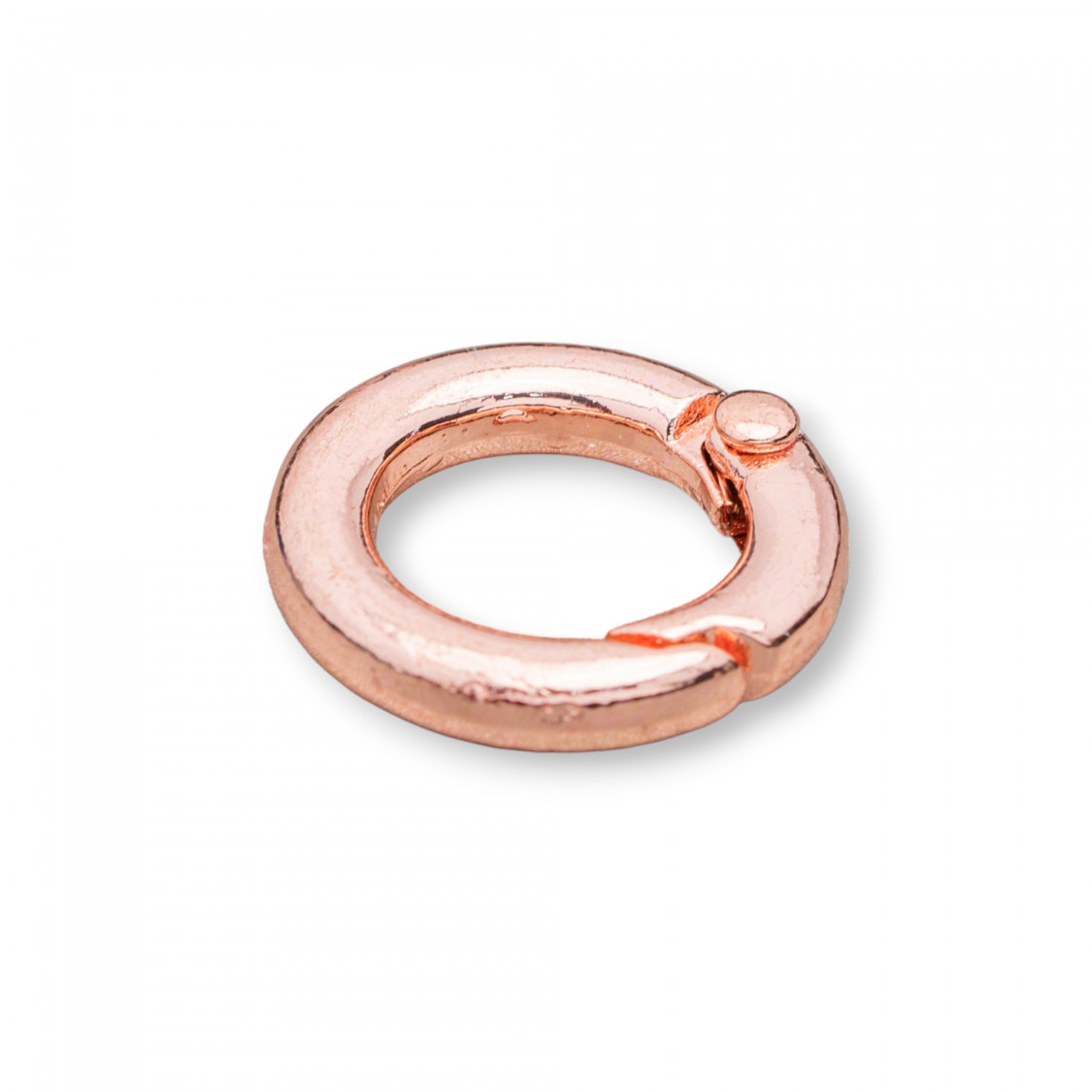 Chiusura Gancio di Ottone Tondo 20mm A Scatto 15pz Oro Rosa-CHIUSURE DI OTTONE E BRONZO | Worldofjewel.com