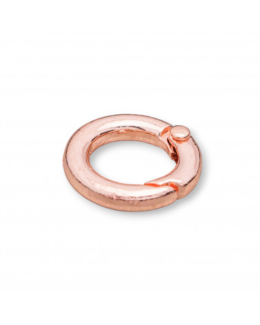 Chiusura Gancio di Ottone Tondo 20mm A Scatto 15pz Oro Rosa-CHIUSURE DI OTTONE E BRONZO | Worldofjewel.com