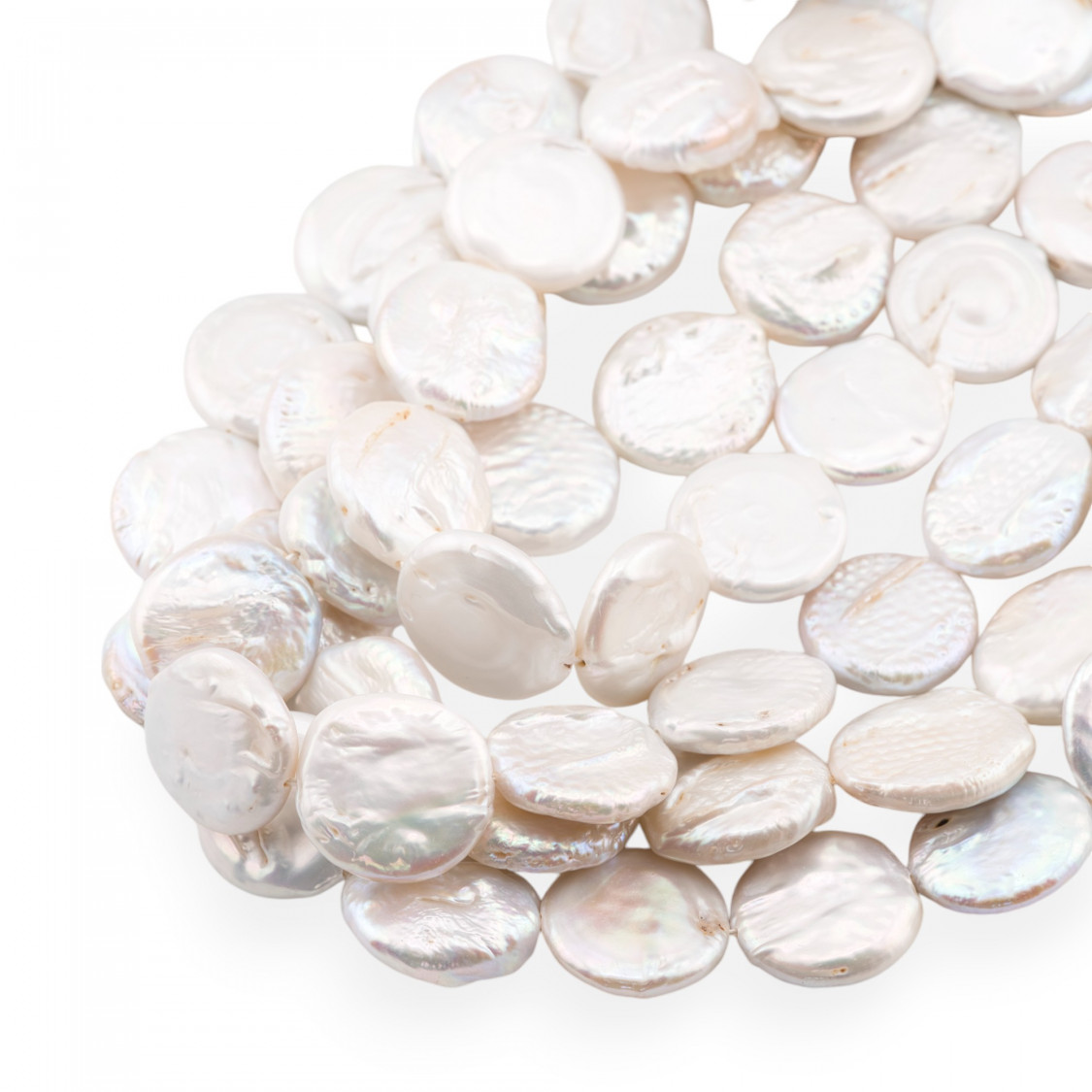 Flache barocke Flussperlen (REE) Weiß 55-60gr-BAROCKE PERLEN | Worldofjewel.com