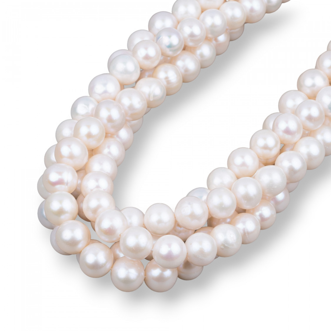 Perle Di Fiume Tondo 10,0-10,5mm AA1A Bianco-LINEA ALTA | Worldofjewel.com