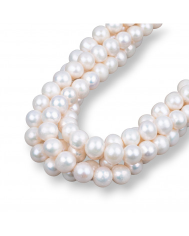 Perle di Fiume Tondo 10,0-10,5mm Bianco Rigato-TONDO | Worldofjewel.com