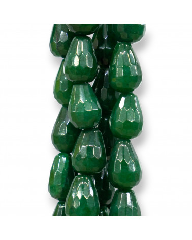 Emeraldite Jade Faceted Briolette Drops 8x12mm-ΣΜΕΡΑΛΔΙΤΙΚΟΣ ΝΕΦΤΡΙΤΗΣ | Worldofjewel.com
