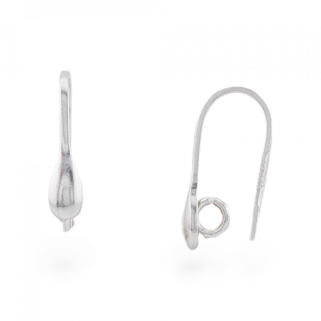 Base Per Orecchini Di Argento 925 Monachella Amo a Goccia 3,2x15,5mm 8 Paia Rodiato-BASI DI ARGENTO 925 | Worldofjewel.com