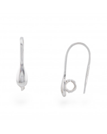 Base Per Orecchini Di Argento 925 Monachella Amo a Goccia 3,2x15,5mm 8 Paia Rodiato-BASI DI ARGENTO 925 | Worldofjewel.com
