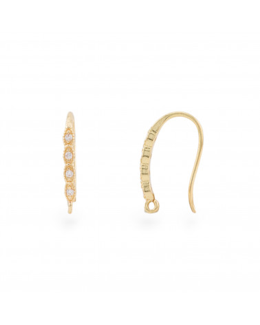Base Para Pendientes De Latón Con Circonitas 9 Pares Oro-BASES DE LATÓN Y BRONCE | Worldofjewel.com