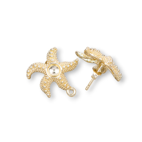 Base Pour Boucles D'oreilles Puces en Zamak 10 Paires Étoile de Mer 18x20mm-SOCLE EN ZAMAK | Worldofjewel.com