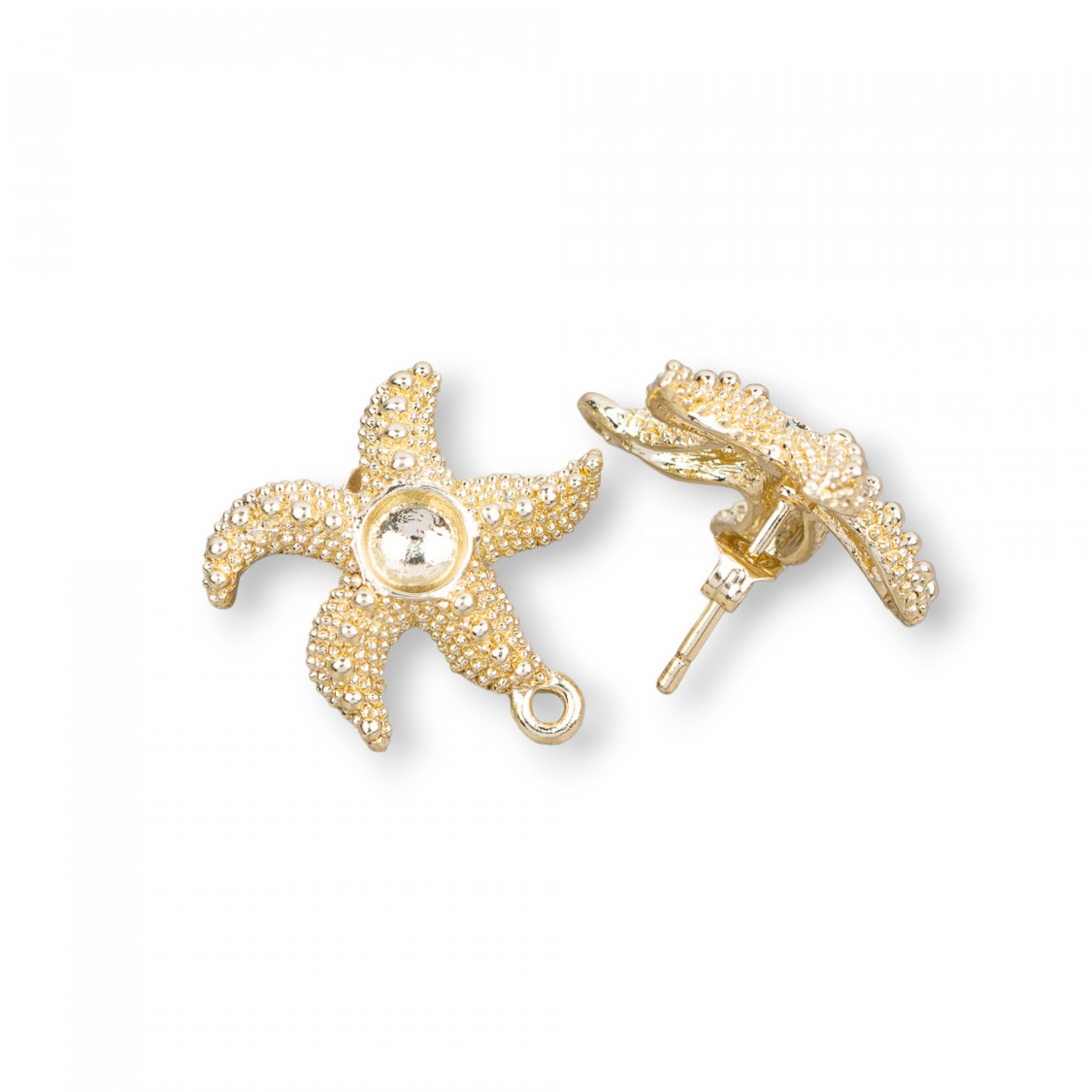 Base Pour Boucles D'oreilles Puces en Zamak 10 Paires Étoile de Mer 18x20mm-SOCLE EN ZAMAK | Worldofjewel.com