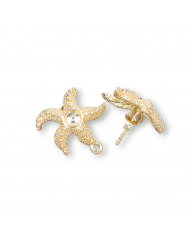 Zamak Earring Base Stud 10 Pairs Starfish 18x20mm-ZAMAK BASES | Worldofjewel.com
