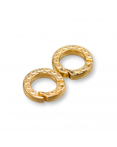 Round Hammered Brass Hook Clasp 20mm 16pcs Gold-BRASS AND BRONZE CLOSURES | Worldofjewel.com
