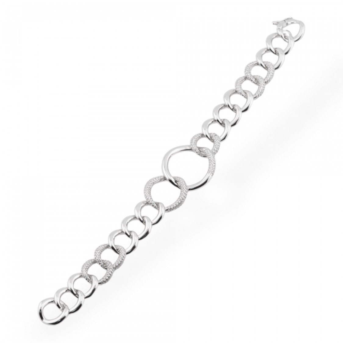 Bracciale In Argento 925 Con Zirconi Pave' 1pz-BRACCIALI DI ARGENTO 925 | Worldofjewel.com