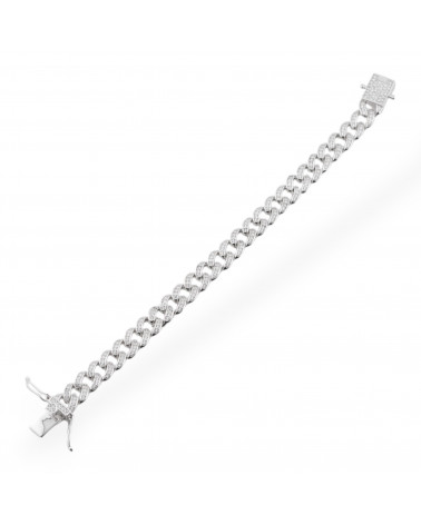 925 Silver Bracelet With Zircons Pave' 1pc-SILVER 925 | Worldofjewel.com