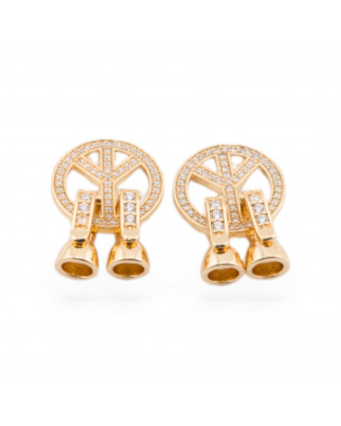 Chiusura Di Bronzo Con Zirconi Pace 16x34mm Coppette Da 6mm 5pz-CHIUSURE DI OTTONE E BRONZO | Worldofjewel.com