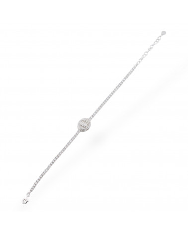Bracciale In Argento 925 Con Zirconi 1pz MOD563 Rodiato Bianco-BRACCIALI DI ARGENTO 925 | Worldofjewel.com