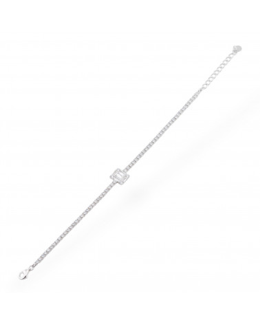 Bracciale In Argento 925 Con Zirconi 1pz MOD568 Rodiato Bianco-BRACCIALI DI ARGENTO 925 | Worldofjewel.com