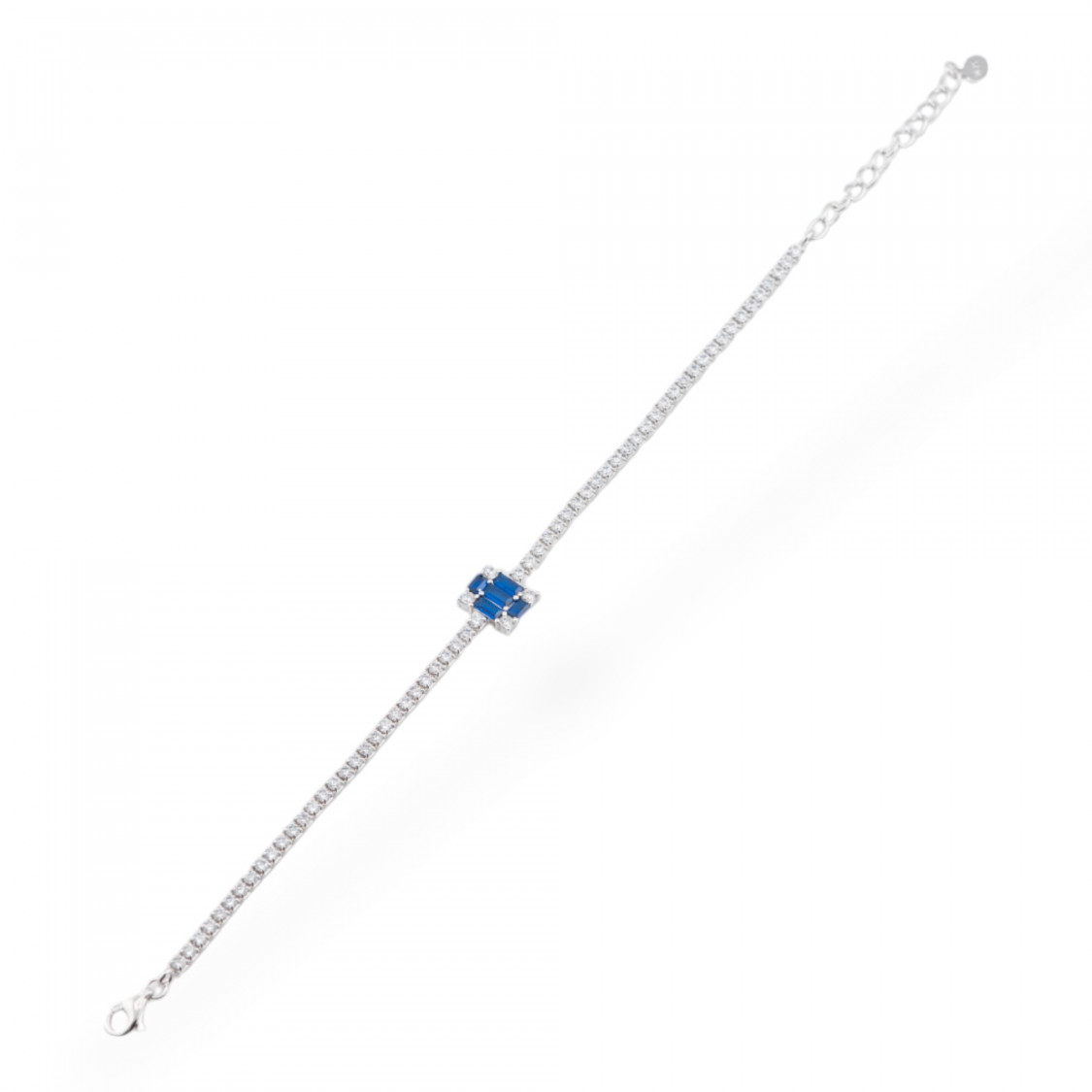 Bracciale In Argento 925 Con Zirconi 1pz MOD568 Rodiato Blu-BRACCIALI DI ARGENTO 925 | Worldofjewel.com