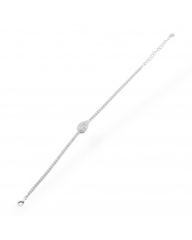 Bracciale In Argento 925 Con Zirconi 1pz MOD570 Rodiato Bianco-BRACCIALI DI ARGENTO 925 | Worldofjewel.com
