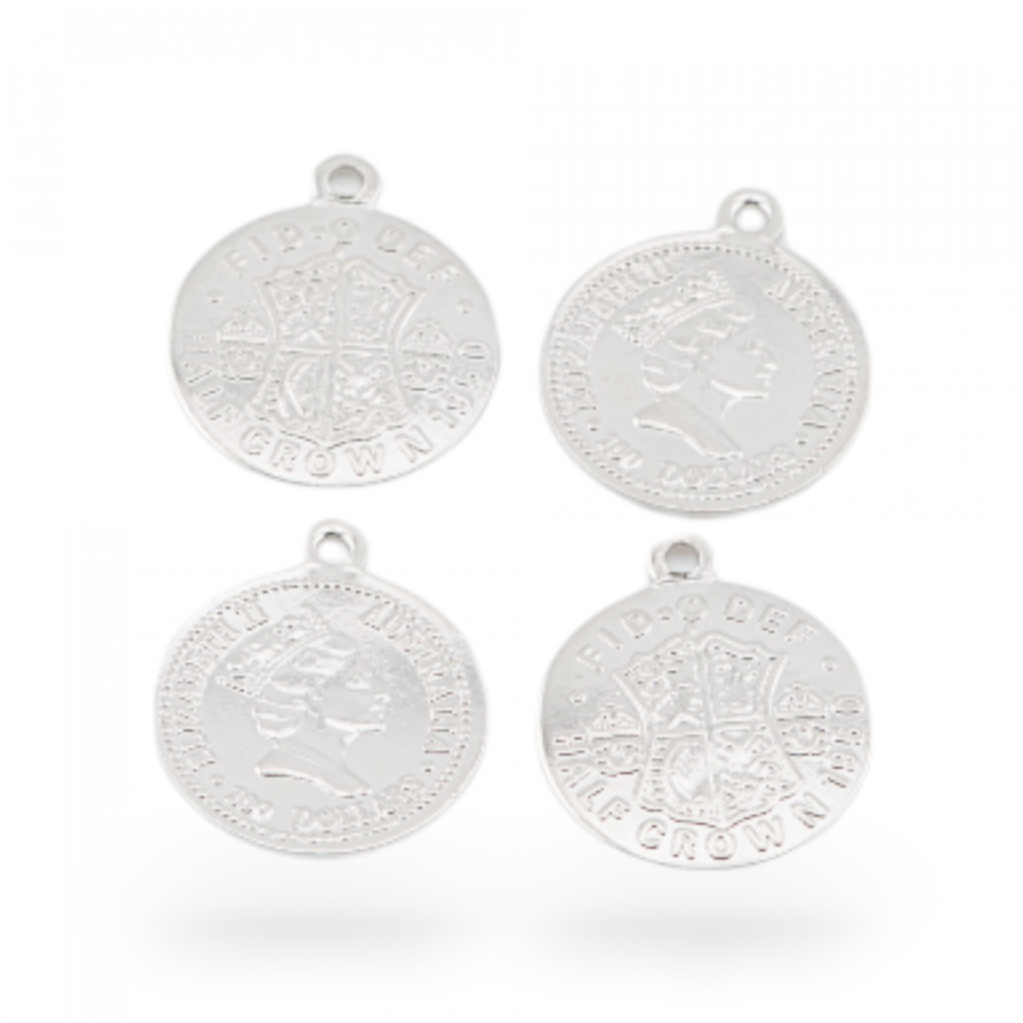 Componente Pendente Di Ottone Moneta 17mm 30pz Rodiato-CONNETTORI CON STRASS | Worldofjewel.com
