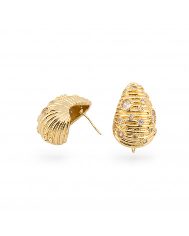 Base Per Orecchini Di Bronzo Perno 16x25mm 2 Coppie Dorato Bianco-BASI DI OTTONE E BRONZO | Worldofjewel.com