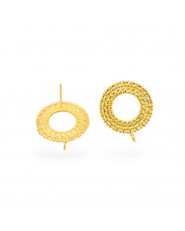 Base Per Orecchini Di Bronzo Perno A Cerchio 20mm 9 Paia Placcato Oro-BASI DI OTTONE E BRONZO | Worldofjewel.com