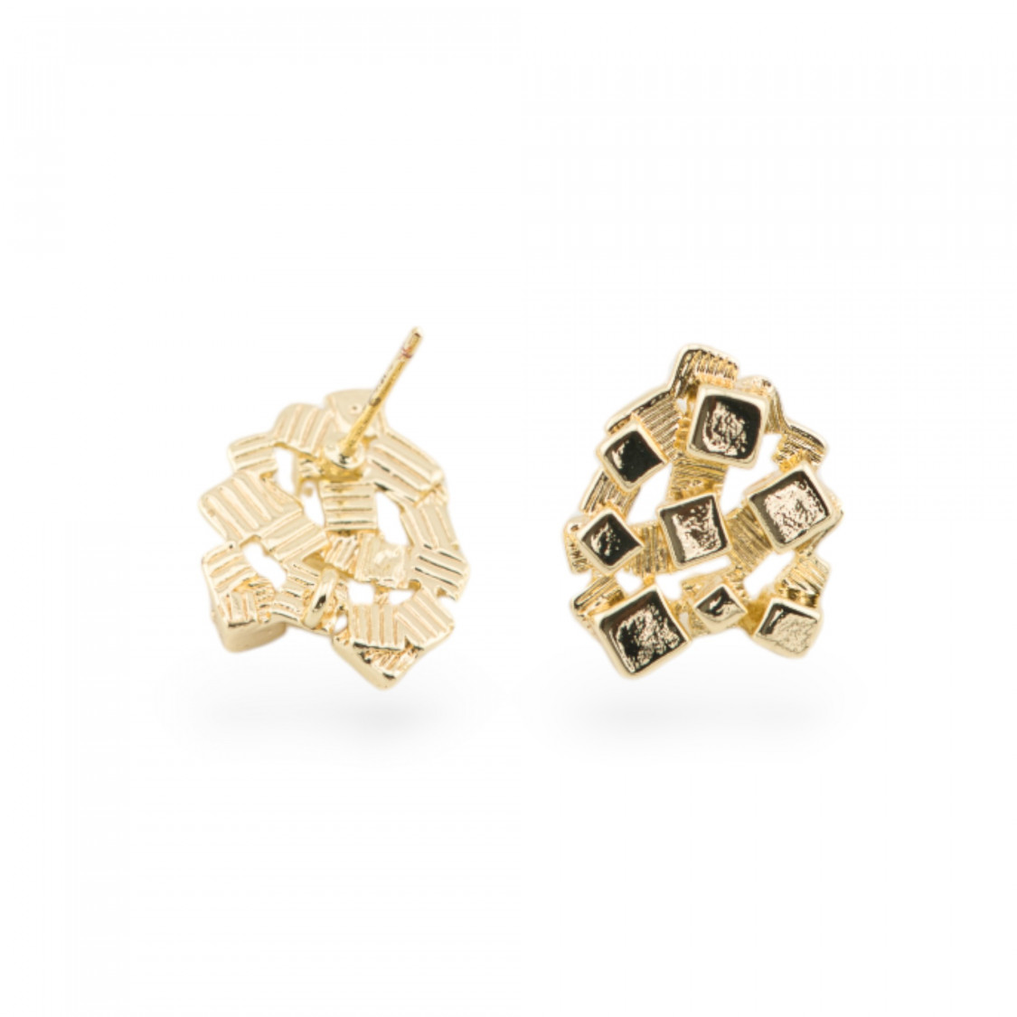 Base Pour Boucles D'Oreilles Bronze Pin Forgé 14x17mm 10 Paires Doré-BASES EN LAITON ET BRONZE | Worldofjewel.com