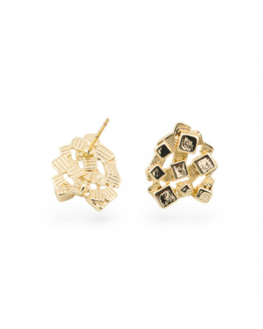 Base Pour Boucles D'Oreilles Bronze Pin Forgé 14x17mm 10 Paires Doré-BASES EN LAITON ET BRONZE | Worldofjewel.com