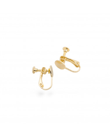 Base Per Orecchini Di Ottone A Clip A Vite 8x18mm 12 Paia-BASI DI OTTONE E BRONZO | Worldofjewel.com