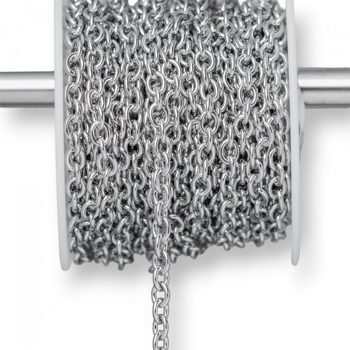 Catena Di Acciaio Forzatina Liscia 4,0x5,0mm Filo 1,0mm 10 Metri-CATENE FORZATINA LISCIA | Worldofjewel.com