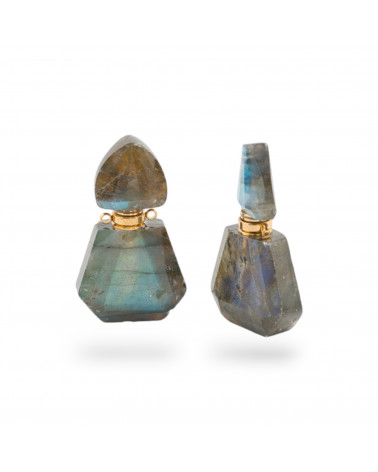 Componente colgante de botella de piedras preciosas MOD6 24x38 mm 2 piezas Labradorita-COLGANTES DE PIEDRAS DURAS | Worldofjewel.com