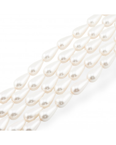 Perles de Majorque blanches Gouttes 10x20mm-PERLES BLANCHES | Worldofjewel.com