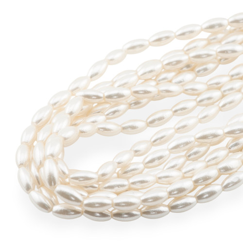 Perles de Majorque blanches Riz 5x10mm-PERLES BLANCHES | Worldofjewel.com