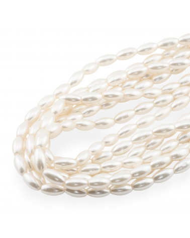 Perles de Majorque blanches Riz 5x10mm-PERLES BLANCHES | Worldofjewel.com