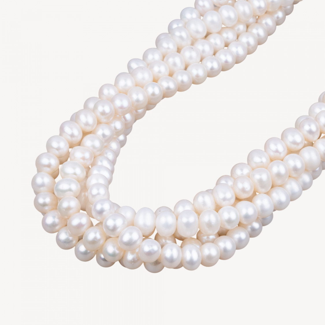 Perles de rivière rondes 7.0-7.5mm AAA Blanc-HAUTE LIGNE | Worldofjewel.com