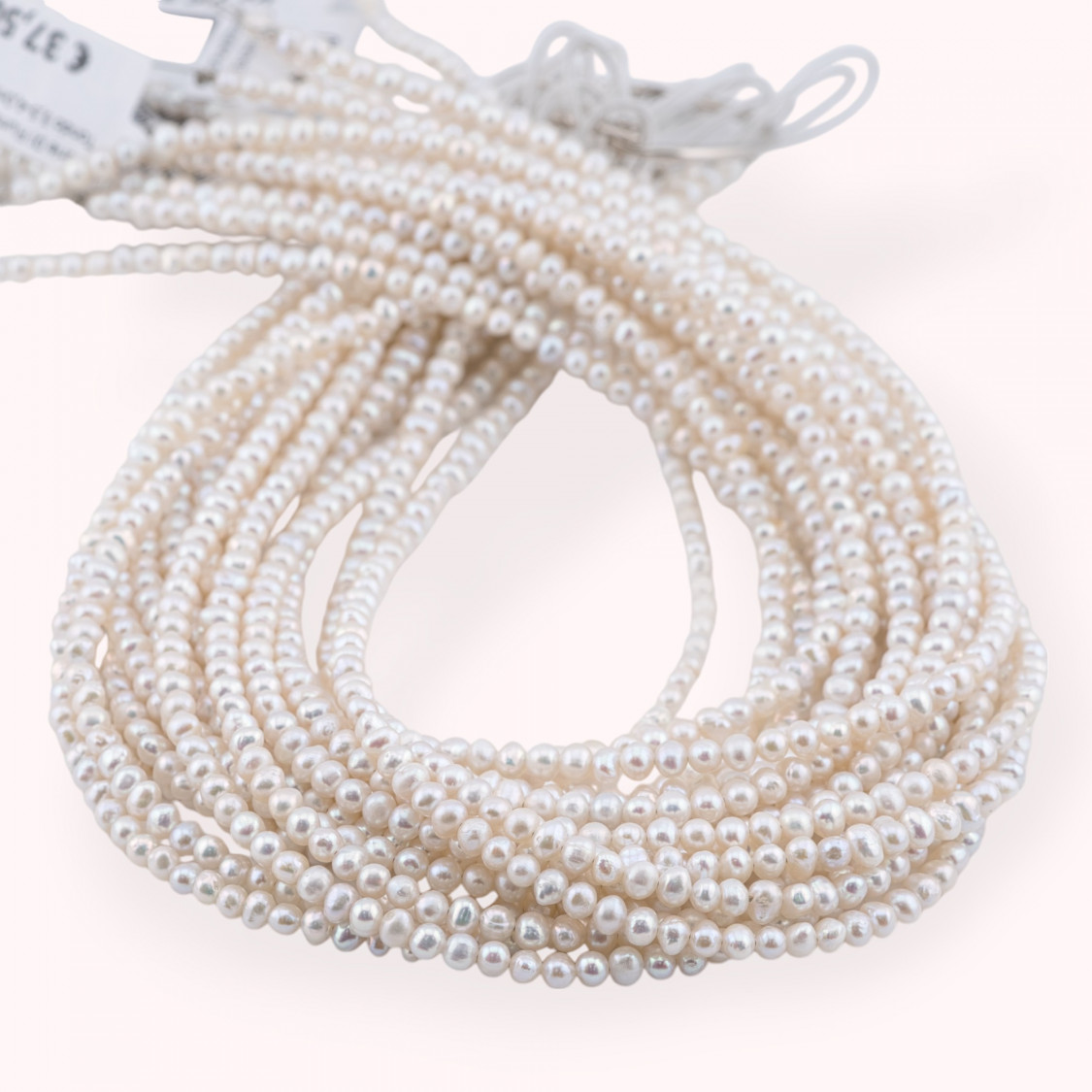 Perle Di Fiume Microperle Tondo 3,5-4,0mm A Bianco-MICROPERLE | Worldofjewel.com