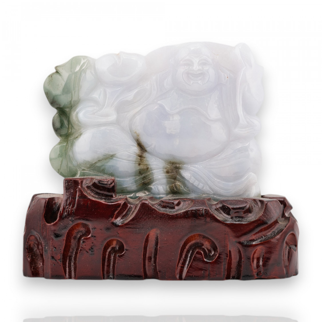 Soprammobile Statua Giada Birmana Con Base In Legno 14 x 12 cm Mod.13-STATUETTE | Worldofjewel.com