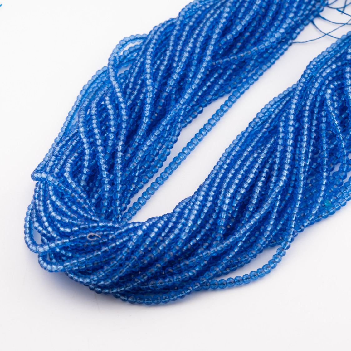 Zirconi Sintetici Perlina Tonda Sfaccettata Diamond Cut 3mm Azzurro-ZIRKON | Worldofjewel.com