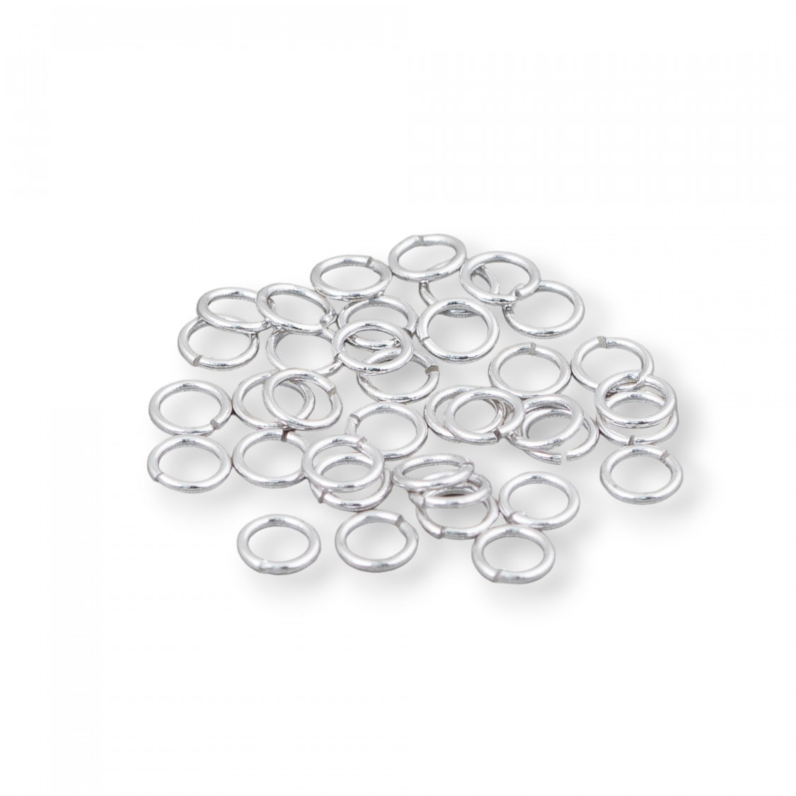 Contromaglia Anellini Di Argento 925 Aperti 4mm Filo 0,7mm 5gr Rodiato-ANILLOS ABIERTOS | Worldofjewel.com