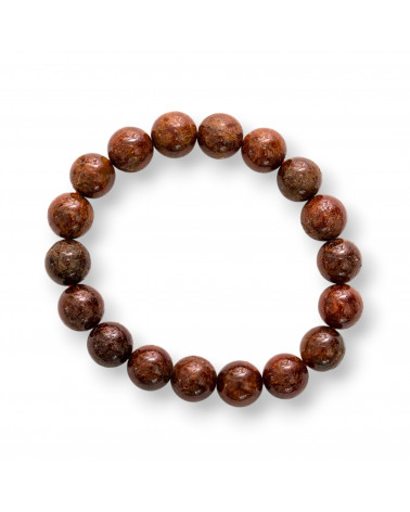 Bracciale Di Quarzo Ematoide Scuro Tondo 14mm-BRACCIALI DI PIETRE DURE | Worldofjewel.com