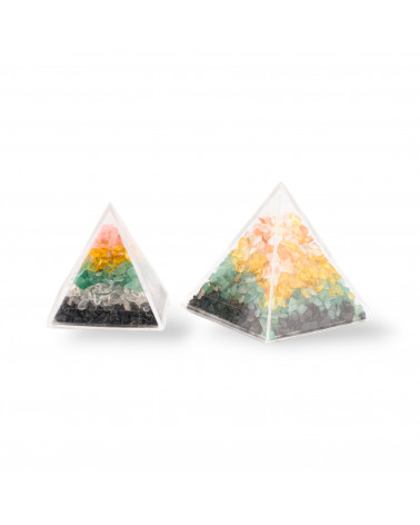 Soprammobile Piramide Peridoto Quarzo di Pietra Dura e Cristallo alta 6 cm-PIETRE DURE | Worldofjewel.com