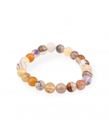 Bracciale Di Quarzo Naturale Misto Tondo Liscio 9mm-BRACCIALI DI PIETRE DURE | Worldofjewel.com