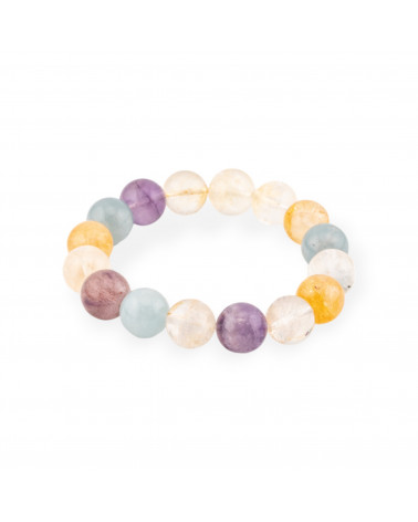 Bracciale Di Quarzo Naturale Misto Tondo Liscio 13mm-BRACCIALI DI PIETRE DURE | Worldofjewel.com