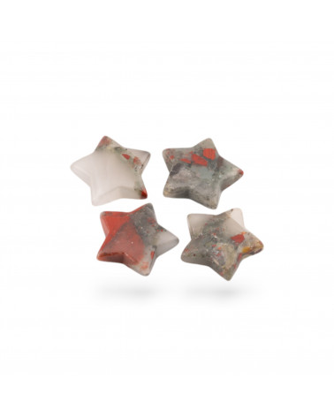 Componenti di Pietre Dure a Un Foro Stelle Diametro 30mm 4 Pezzi Bloody Jasper-SFERE | Worldofjewel.com
