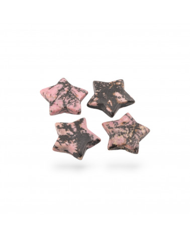 Componenti di Pietre Dure a Un Foro Stelle Diametro 30mm 4 Pezzi Rodonite-SFERE | Worldofjewel.com
