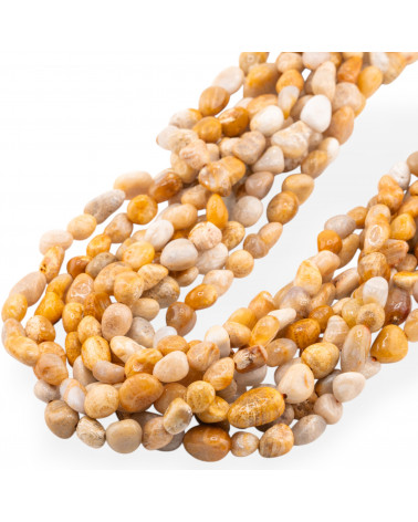 Agata Oceanica Sasso Burattato 8x10mm-AGATA BAMBOO | Worldofjewel.com