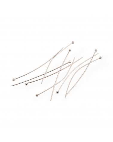 Chiodini Spilli Di Ottone Testa Tonda Pallina 0,7x40mm 1 kg Rodiato-CHIODINI A PALLINA | Worldofjewel.com