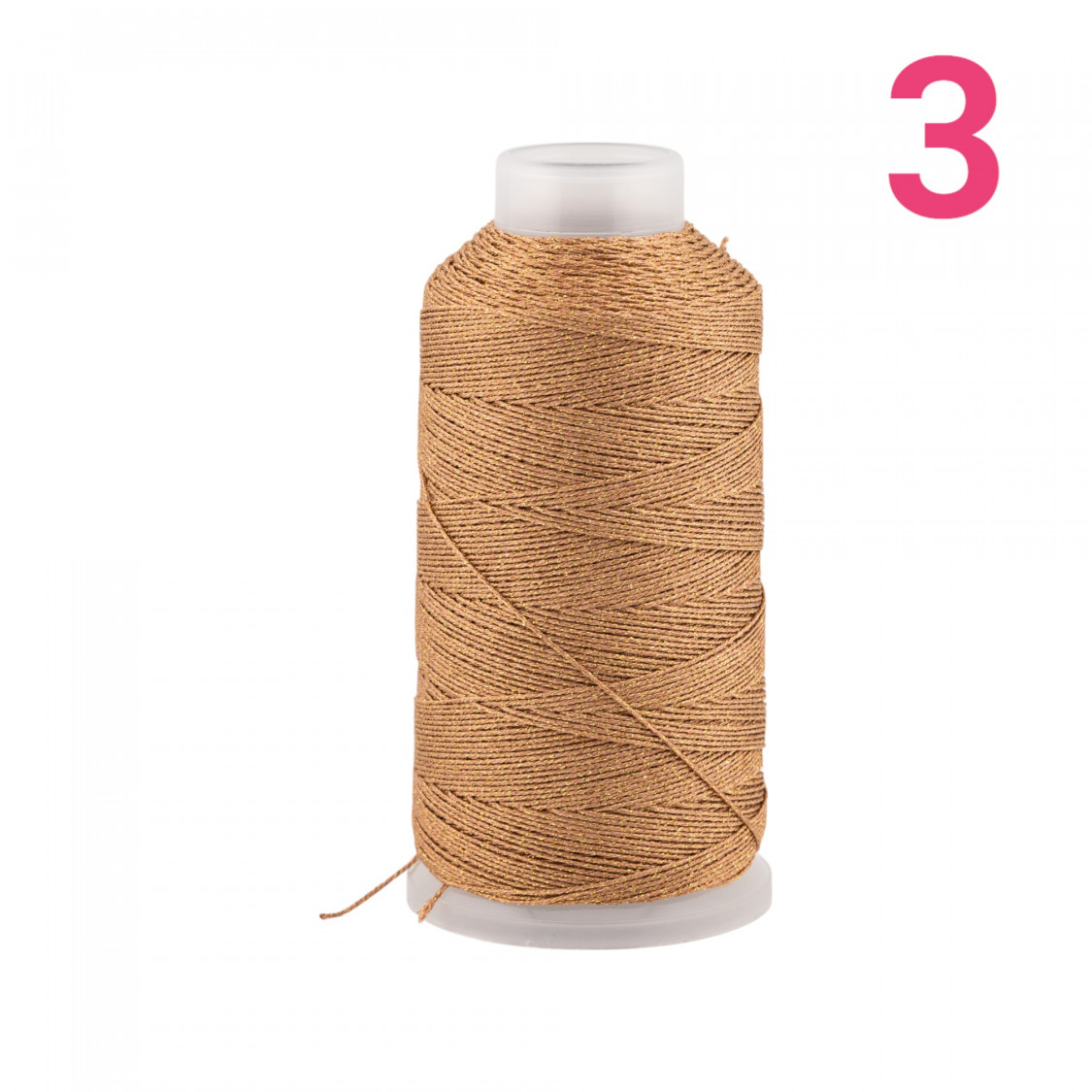 Filo Di Poliestere Intrecciato Diamantato Per Macrame' E Ricamo Misura 3 - 1 Bobina 80mt Beige Chiaro-FILO PER UNCINETTO | Worldofjewel.com