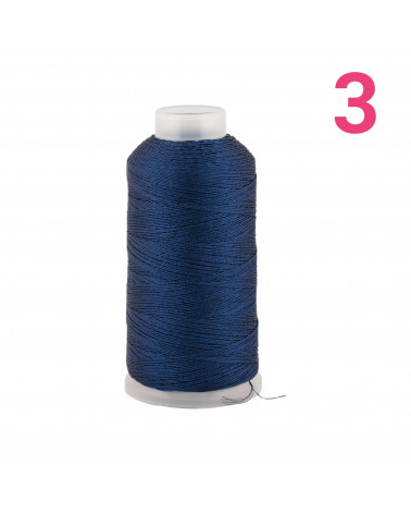 Filo Di Poliestere Intrecciato Diamantato Per Macrame' E Ricamo Misura 3 - 1 Bobina 80mt Blu Scuro Profondo-FILO PER UNCINETTO | Worldofjewel.com